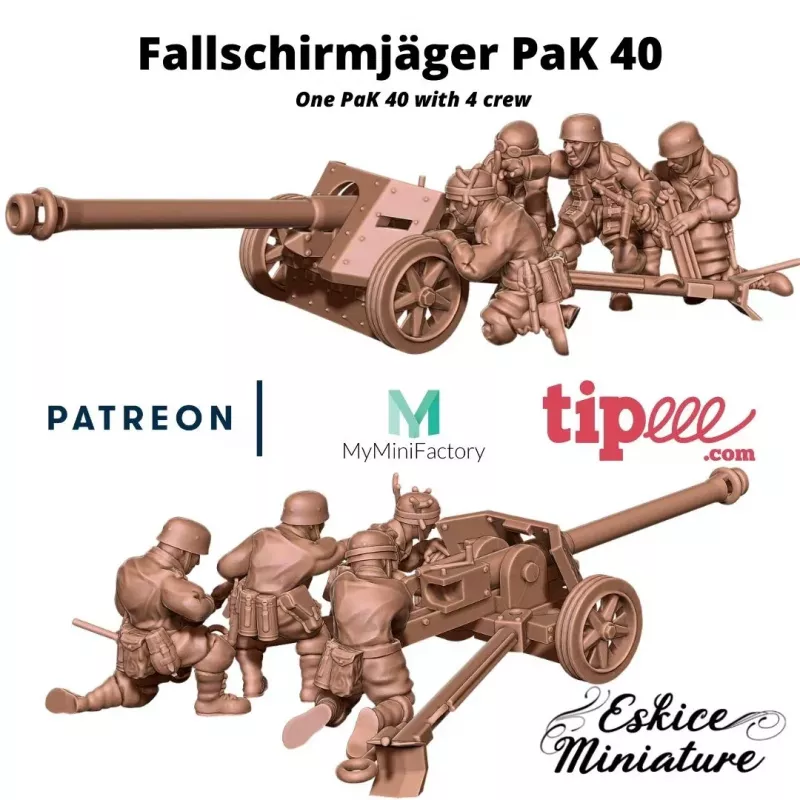 Canon Antichar Allemand PAK 40 - Fallschirmjäger