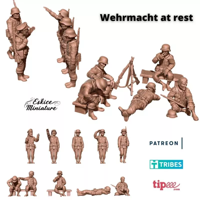 Soldats Allemands de la Wehrmacht au Repos