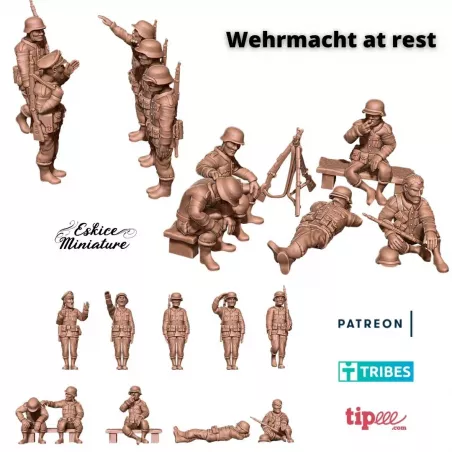 Soldats Allemands de la Wehrmacht au Repos