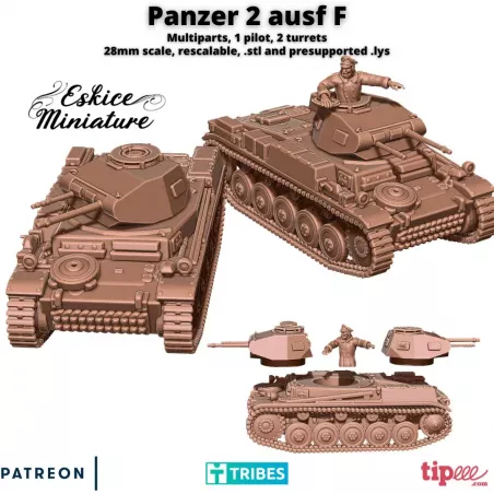 Char Panzer II Ausf. F avec son pilote