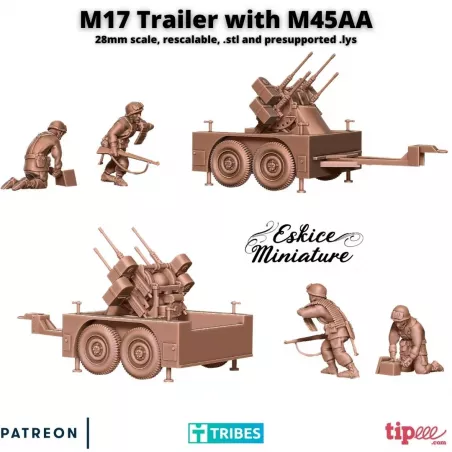 Remorque M17 et M45AA avec 2 Servants