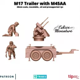 Miniatur eines M17- und M45AA-Anhängers, Maßstab 15 mm, 20 mm und 28 mm