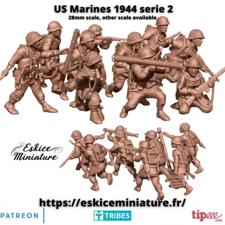 10 Figurines US Marines - Débarquement 1944 - série 2