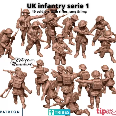 10 Figurines de l'Infanterie Anglaise