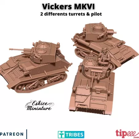 Tank Vickers MKVI B & C avec chef de char
