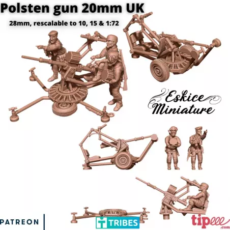 Canon de 20mm Polsten Anglais avec 3 Figurines