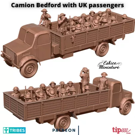 Camion Bedford avec 8 Passagers Anglais