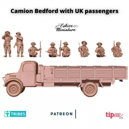 Miniatur eines Bedford Trucks mit 8 Passagieren in 15mm, 20mm, 28mm