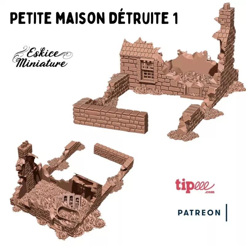 Petite Maison Détruite avec son Muret de Jardin