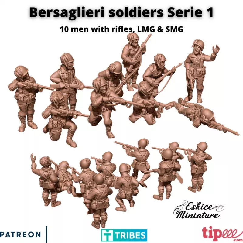 Infanterie de  10 Soldats Bersaglieri