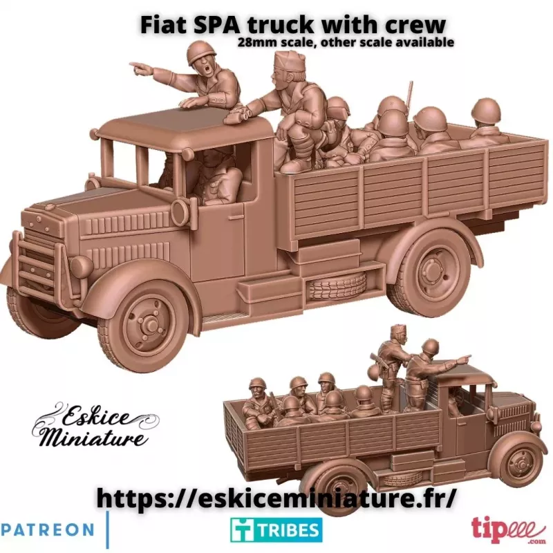 Camion Fiat SPA avec passagers