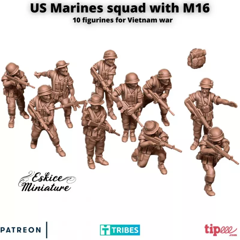 10 Figurines de US Marines avec M16
