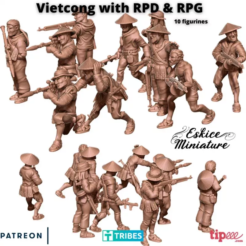 10 Vietcong avec RPD et RPG