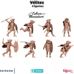 Set of 8 Roman Light Infantrymen (Velites) 15mm, 20mm, 28mm