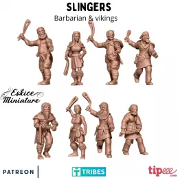 Set of 10 Dark Age Period Slingers 15mm, 20mm, 28mm