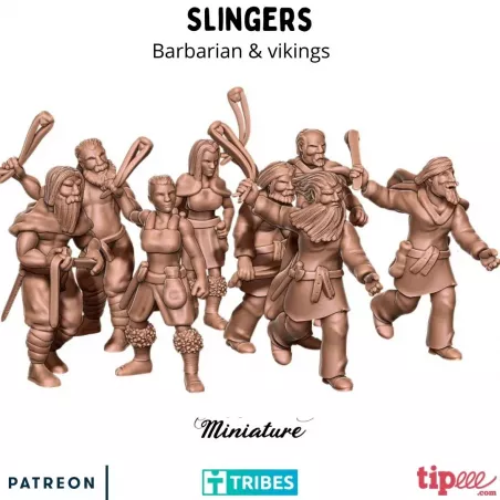 Set of 10 Dark Age Period Slingers 15mm, 20mm, 28mm