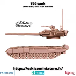 Miniatur eines russischen T-90 Panzers in 15mm, 20mm, 28mm