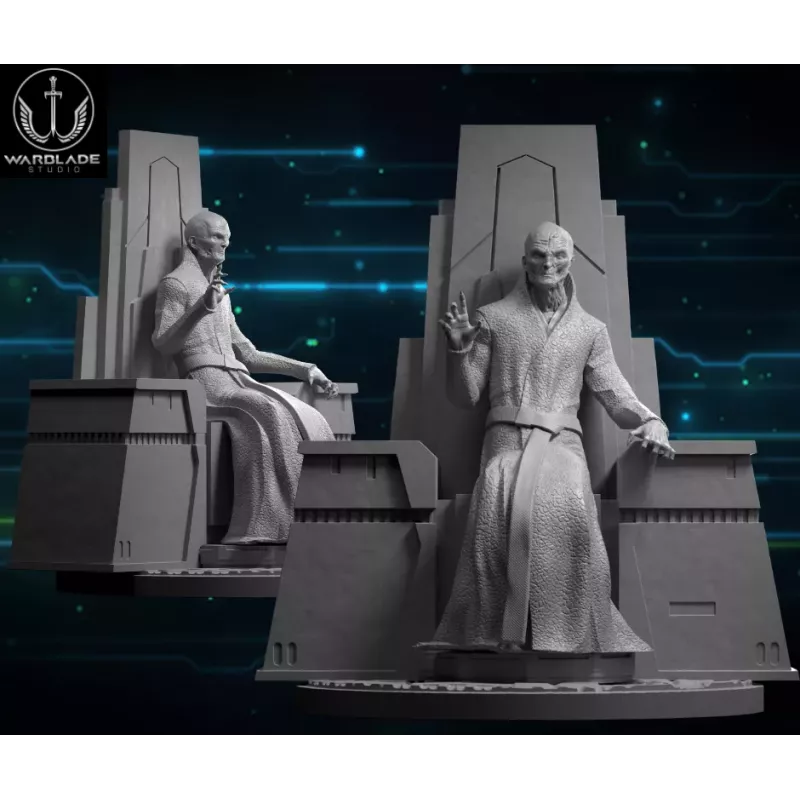 Snoke-Figur auf seinem Tro für Star Wars Shatterpoint Brettspiel