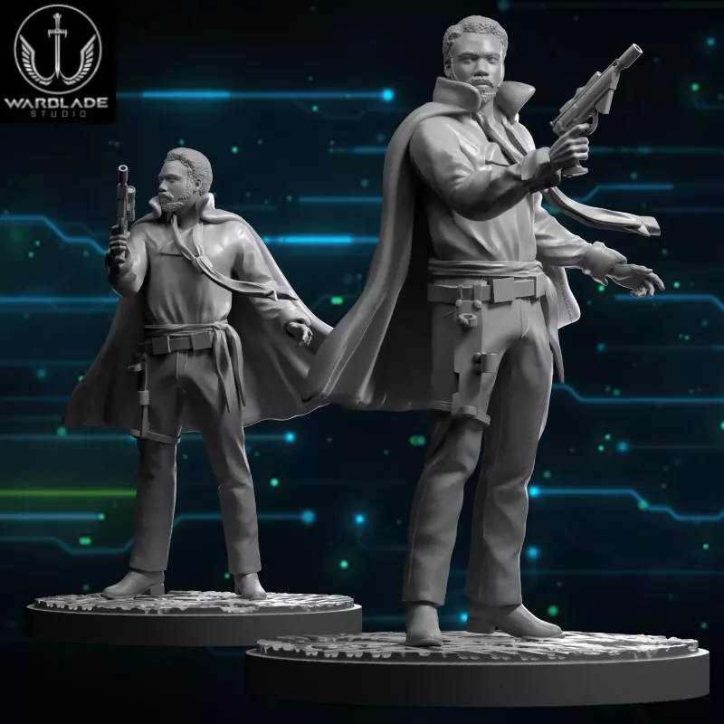 Vieja figura del juego de mesa Lando Calrissian Star Wars Shatterpoint