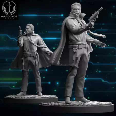 Vieja figura del juego de mesa Lando Calrissian Star Wars Shatterpoint
